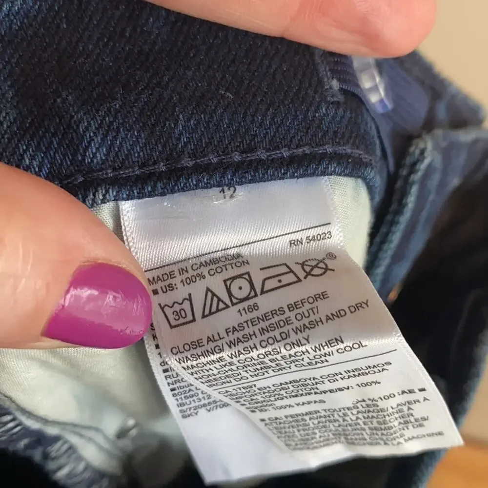 Old Navy High-Waisted O.G. Straight Built-In Tough Dark-Wash Jeans 12
